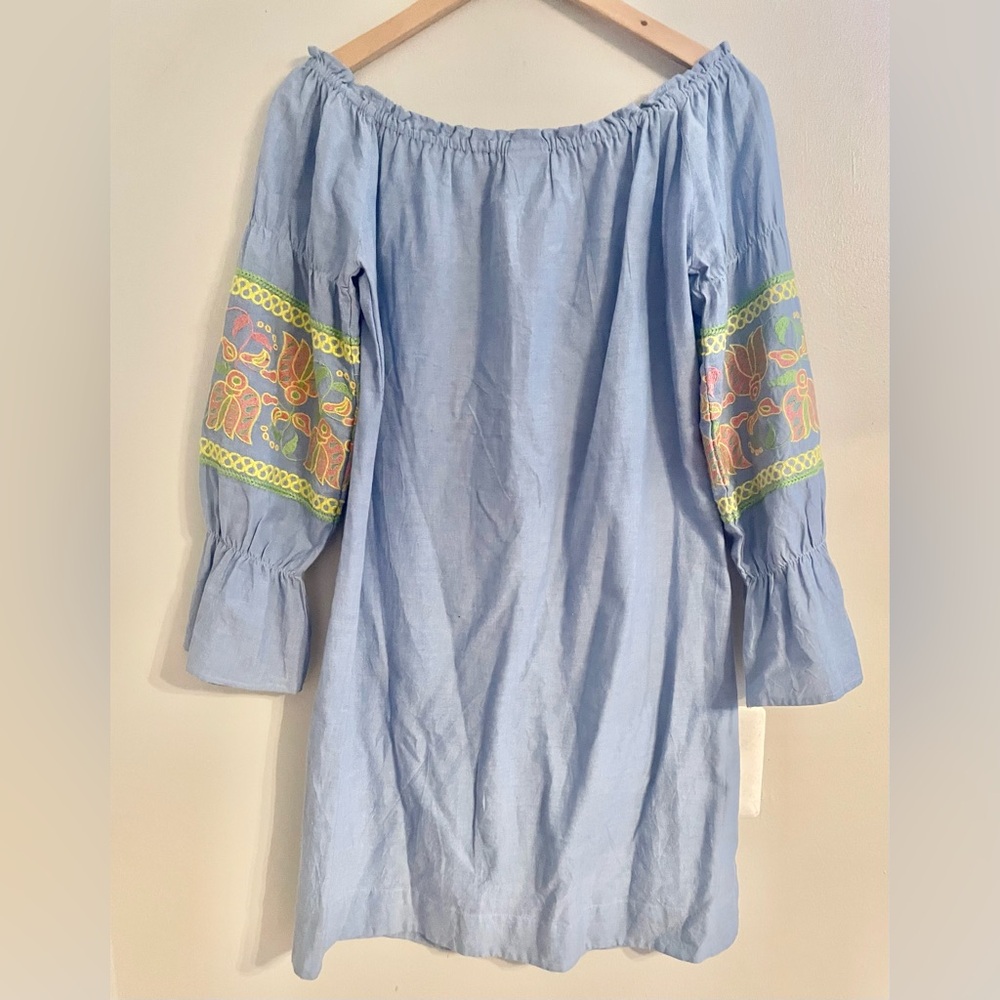 Ivy Jane off shoulder embroidered chambray dress Size X- Small- EUC - Picture 2 of 10